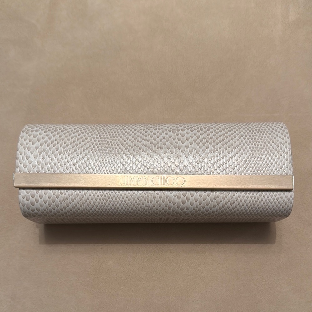 Jimmy Choo White snake print sunglasses case